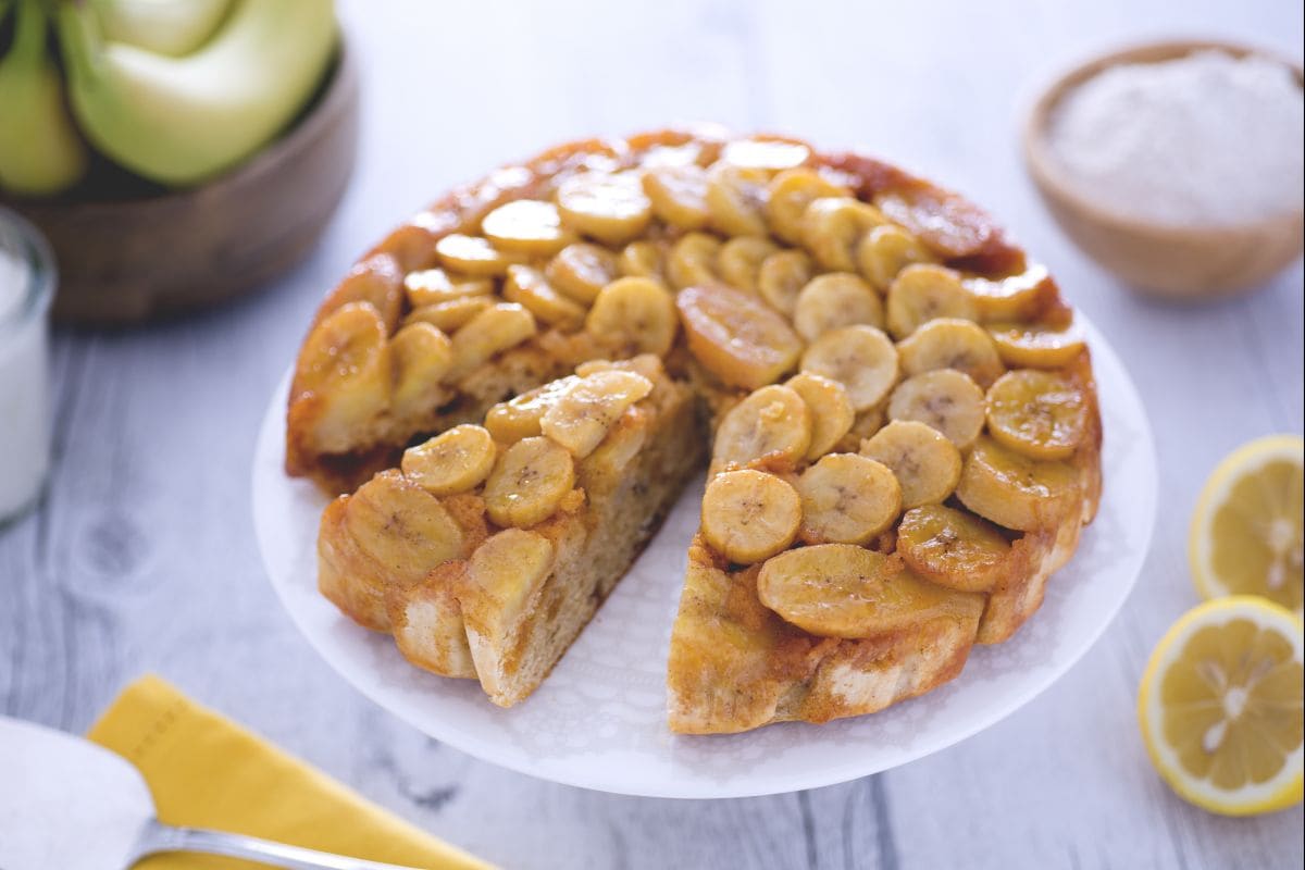 Gâteau renversé aux bananes