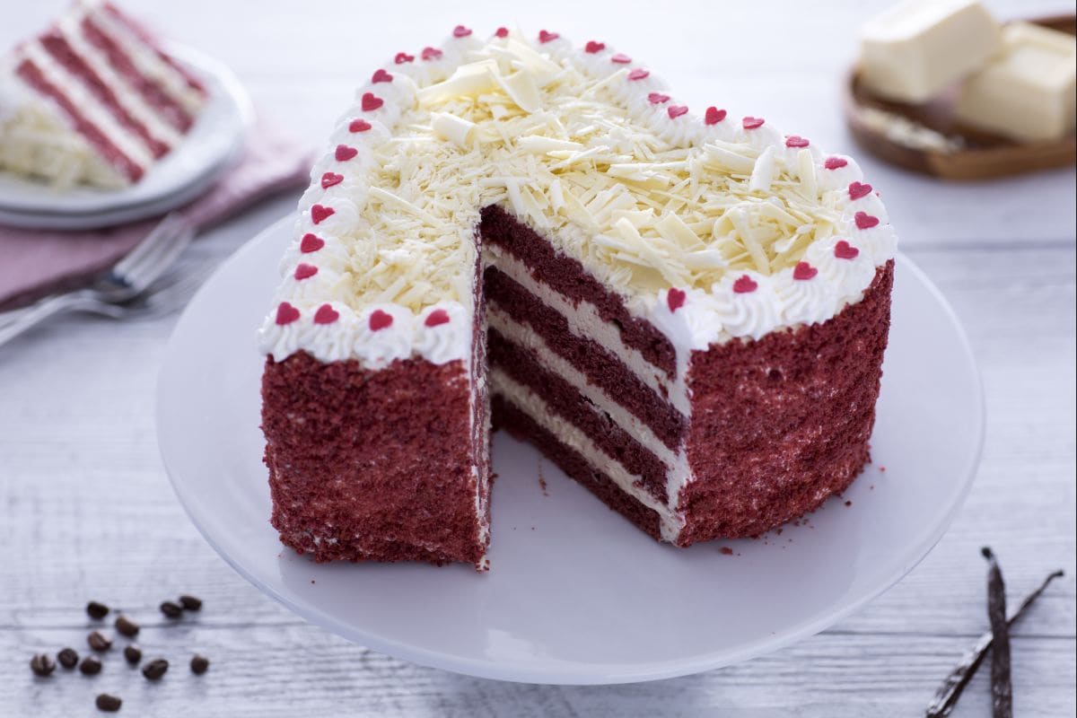 Cœur red velvet avec mousse au café