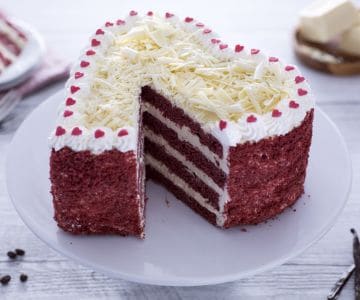 Cœur red velvet avec mousse au café