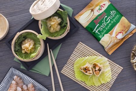 Raviolis vapeur orientaux aux légumes et crevettes