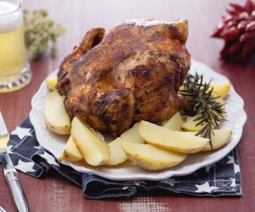 Beer can chicken al forno