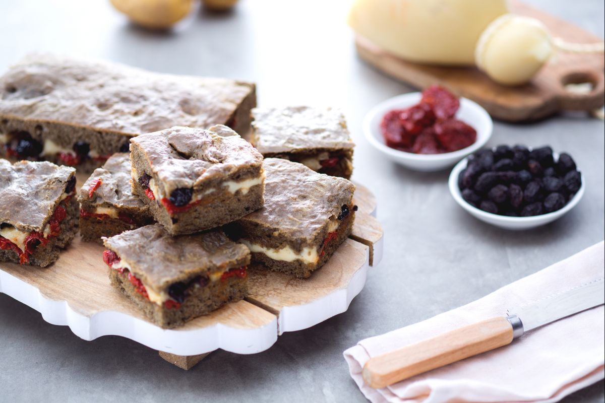 Focaccia de blé brûlé farcie