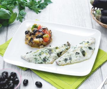 Dorade aux herbes avec caponata