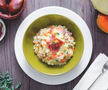 Risotto au jambon et melon