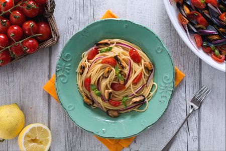 Spaghetti aux moules à la catalane