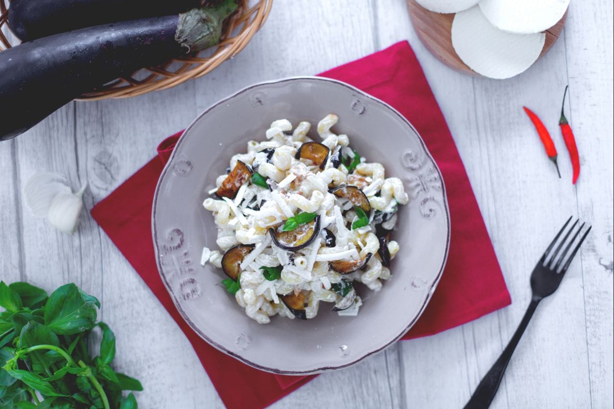 Pasta alla Norma in bianco