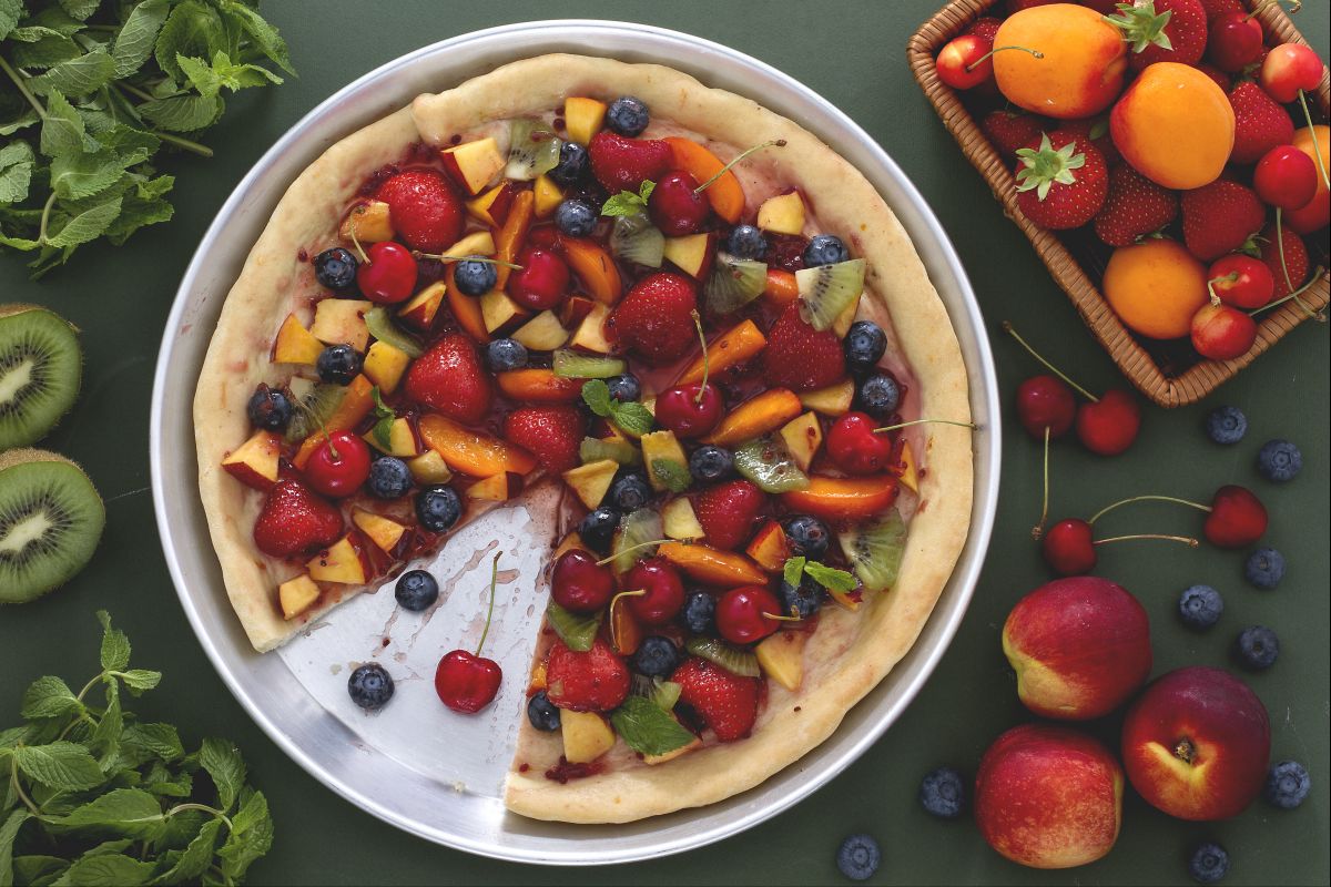 Pizza sucrée aux fruits