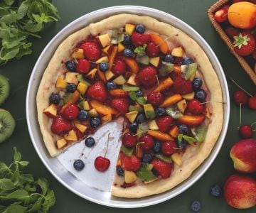 Pizza sucrée aux fruits