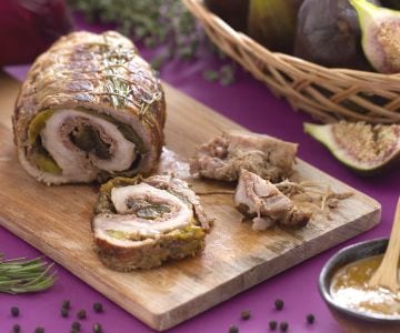 Rôti farci aux figues et jambon cru