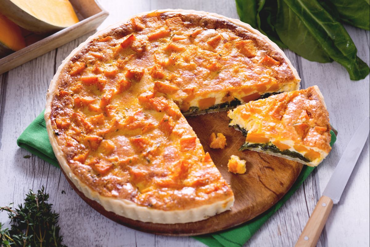 Quiche à la citrouille et bette