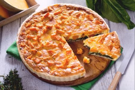 Quiche à la citrouille et bette