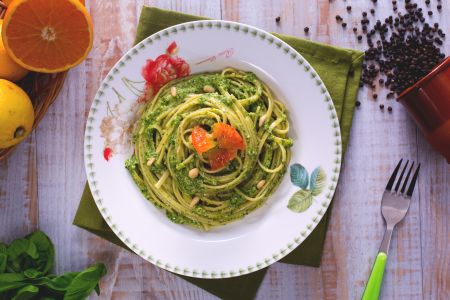 Bavette avec pesto d'agrumes