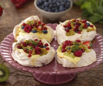 Mini pavlovas avec crème au citron