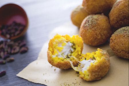 Arancini de riz à la pistache