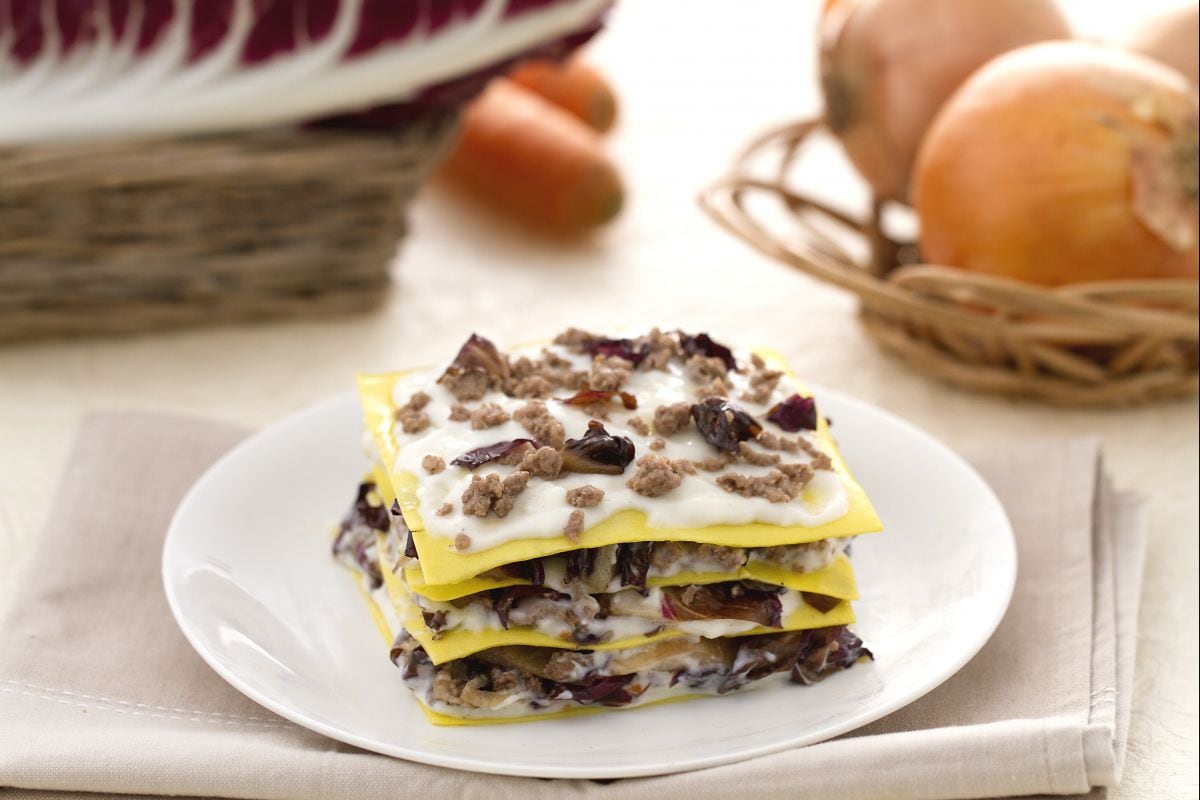 Lasagnes au radicchio et Montasio