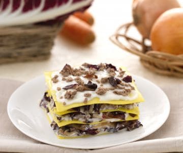 Lasagnes au radicchio et Montasio