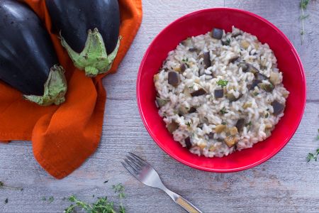 Risotto aux aubergines