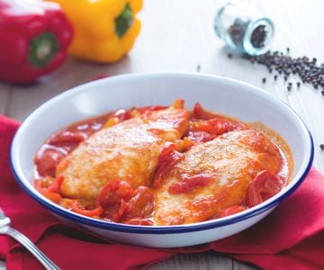 Poitrine de poulet aux poivrons