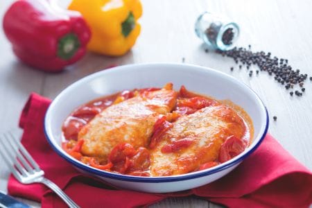 Poitrine de poulet aux poivrons