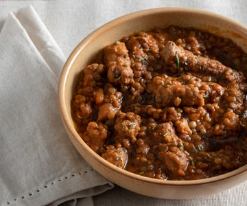 Lentilles et saucisse