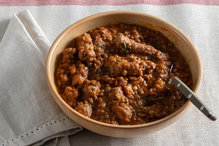 Lentilles et saucisse