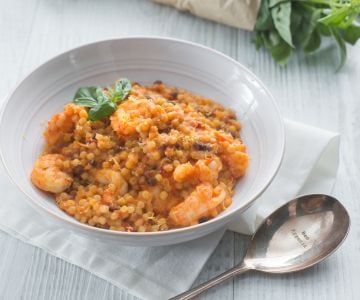 Fregola aux langoustines et crevettes