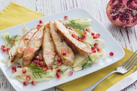 Émincé de dinde avec fenouil et grenade