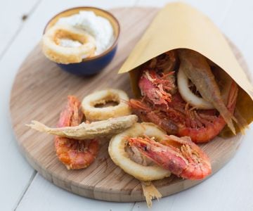 Cuoppo de mer avec mayo au mojito