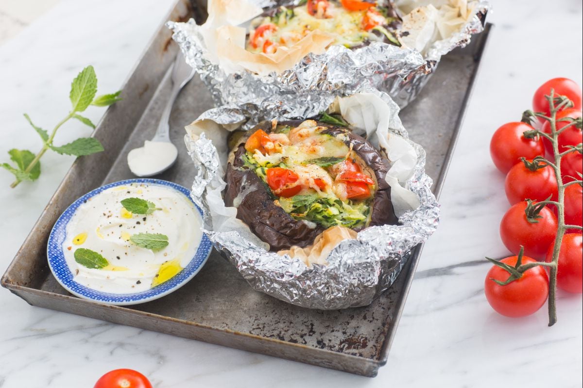 Aubergines en papillote