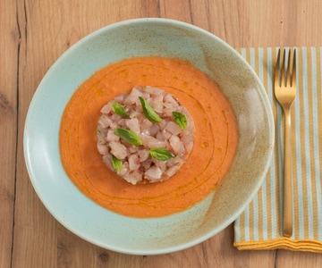 Gazpacho avec tartare de sériole
