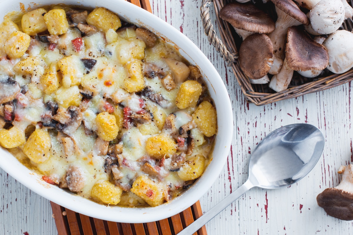 Gnocchi gratinés aux champignons