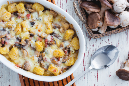 Gnocchi gratinés aux champignons