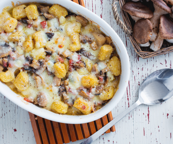 Gnocchi gratinés aux champignons
