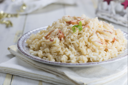 Risotto aux crevettes, lime et prosecco