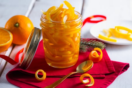 Écorces d'oranges confites
