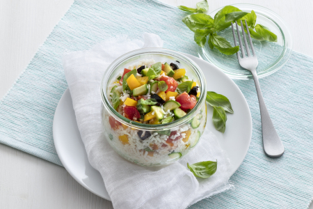 Salade de riz en cuisson sous vide