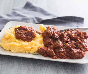 Joues de porc avec polenta