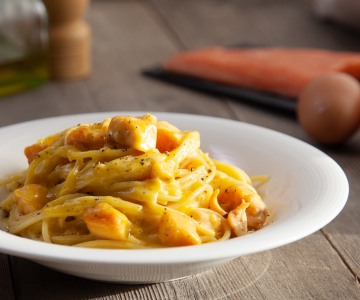 Carbonara de saumon