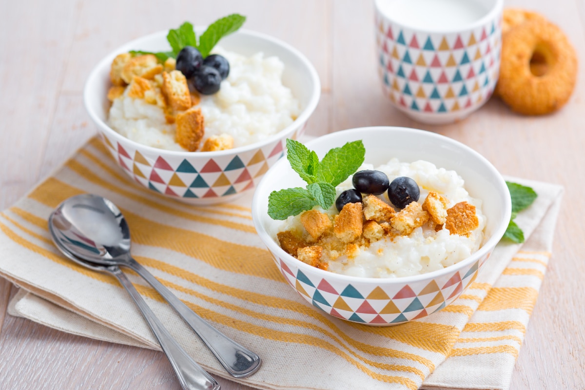 Riz au lait et biscuits