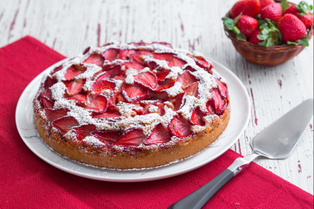 Gâteau d'épeautre et fraises