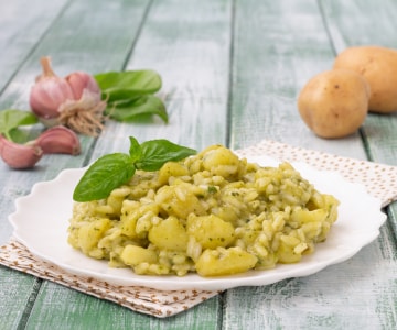 Risotto au pesto et pommes de terre