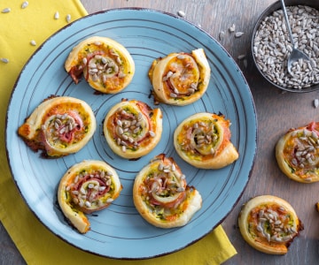 Roulés feuilletés aux courgettes et jambon