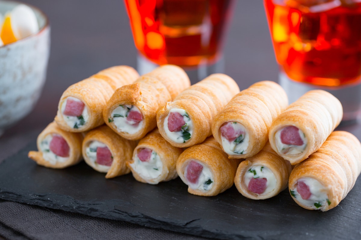 Cornets salés au chèvre et pancetta