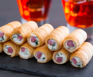 Cornets salés au chèvre et pancetta