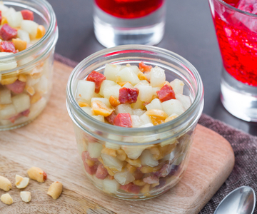 Verrines de melon et lard