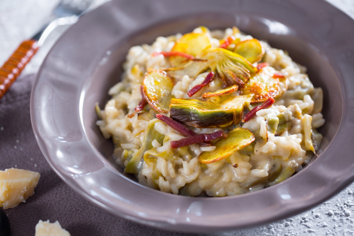 Risotto aux artichauts et pommes de terre