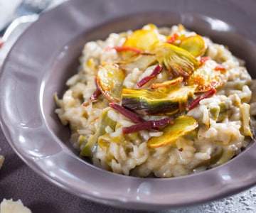 Risotto aux artichauts et pommes de terre