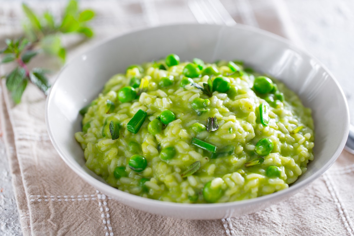 Risotto aux petits pois et pecorino