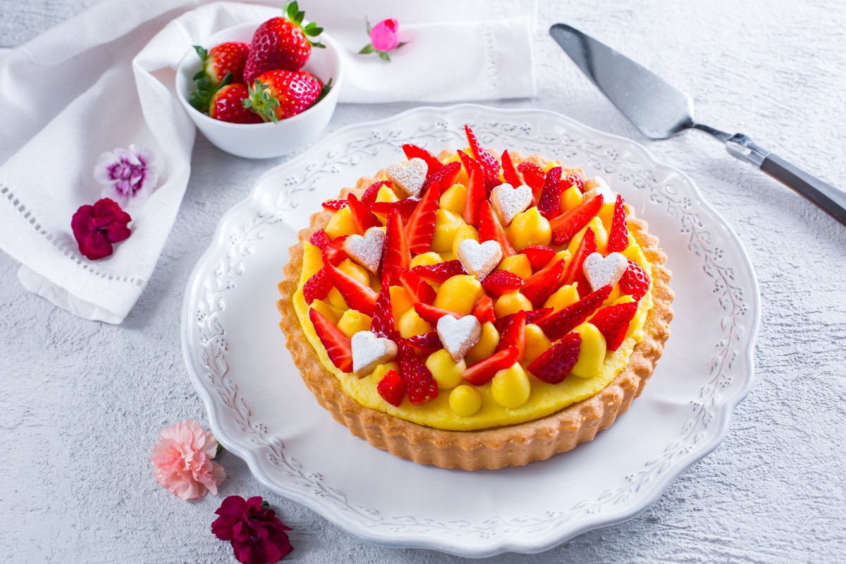 Tarte aux fraises avec frangipane
