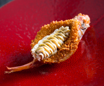 Rougets frits avec beurre aux anchois